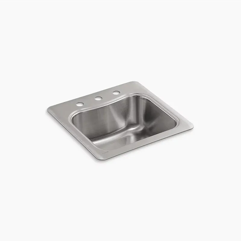 Staccato 20" x 20" x 8.31" Stainless Steel Single-Basin Drop-In Kitchen Sink - 3 Faucet Holes