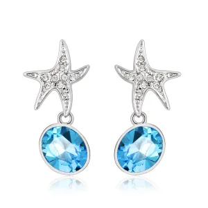 Starfish Earrings Blue Sw Elements