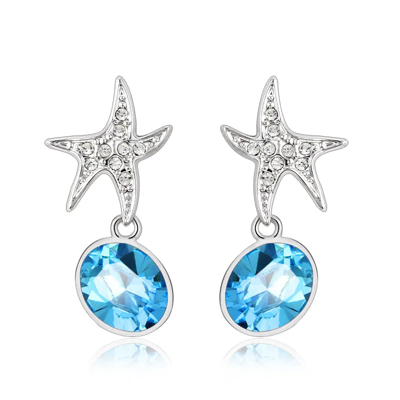 Starfish Earrings Blue Sw Elements