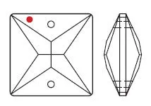Swarovski Strass Crystal 24mm Clear Square Prism Two Holes