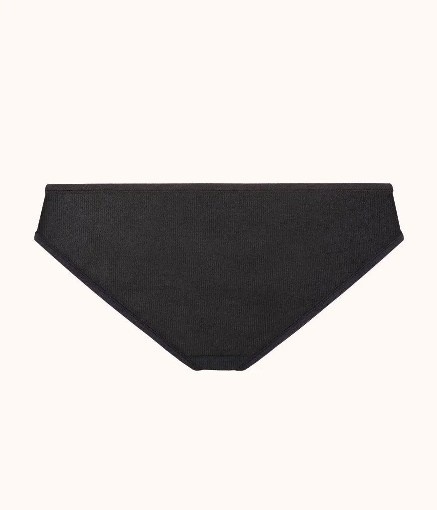 The Ribbed Bikini: Jet Black