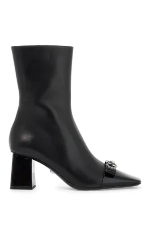 Versace Gianni Ribbon Leather Ankle Boots With