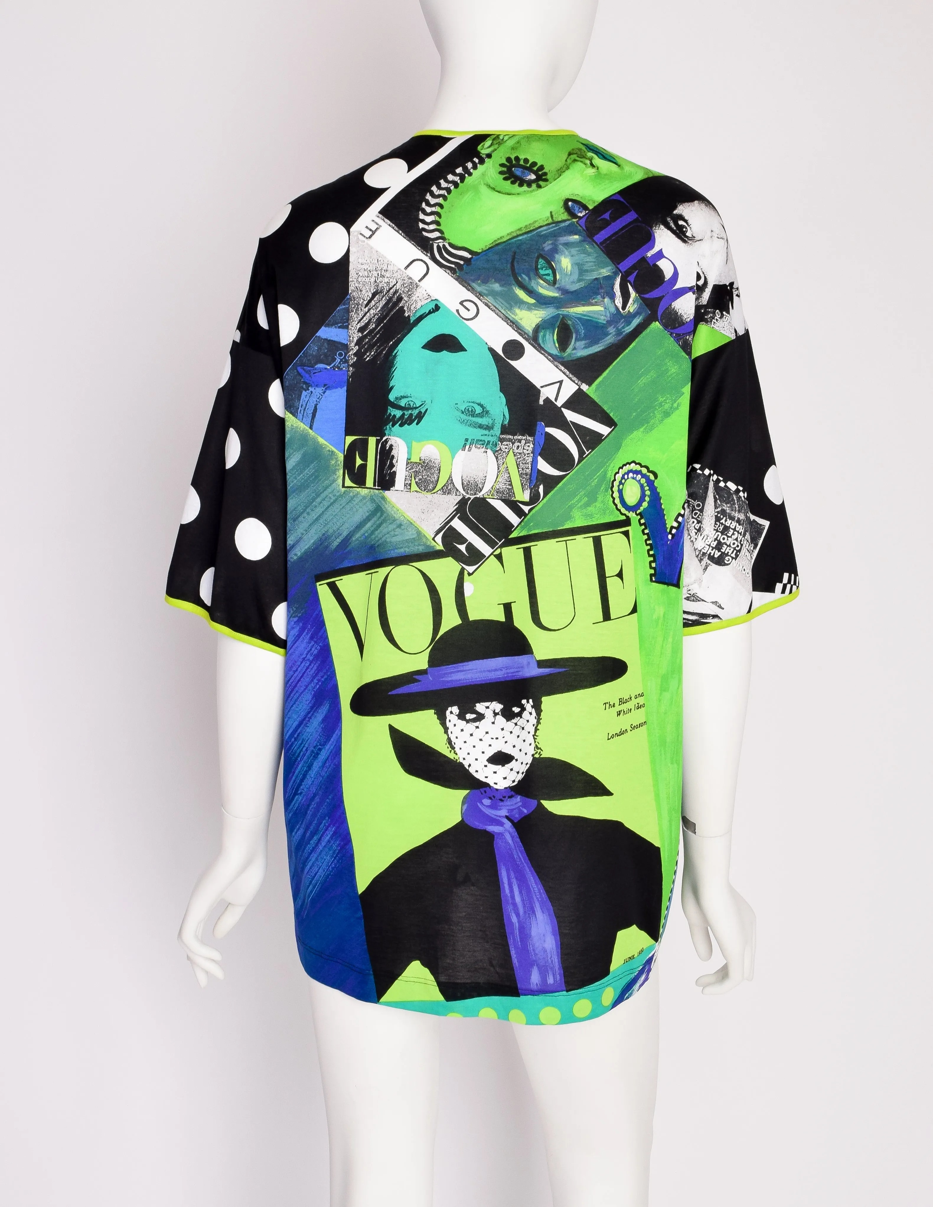 Versace Vintage 1991 Iconic Vogue Magazine Print Oversized Button Up Shirt