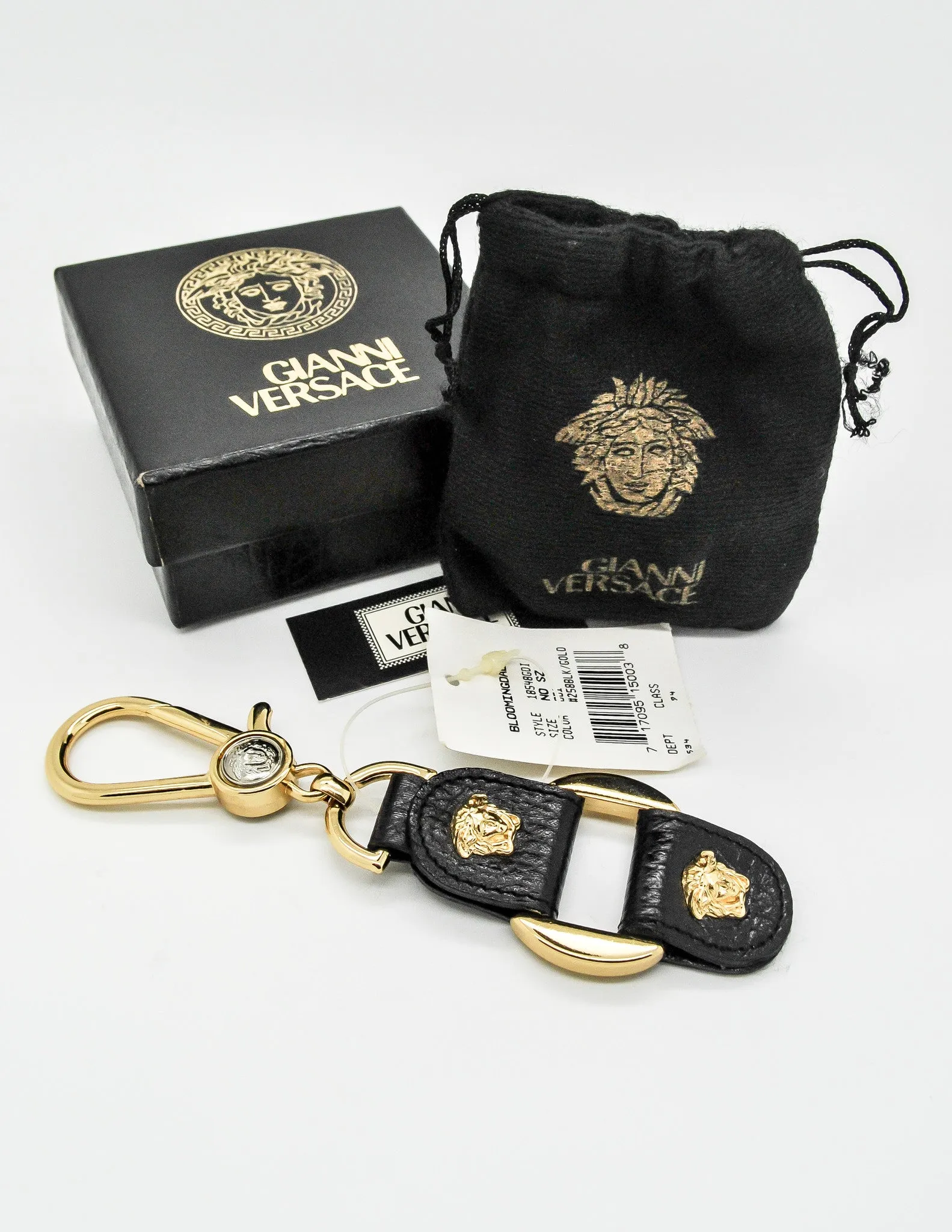 Versace Vintage Black and Gold Medusa Keyring