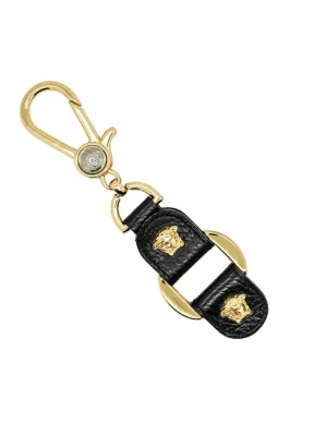 Versace Vintage Black and Gold Medusa Keyring