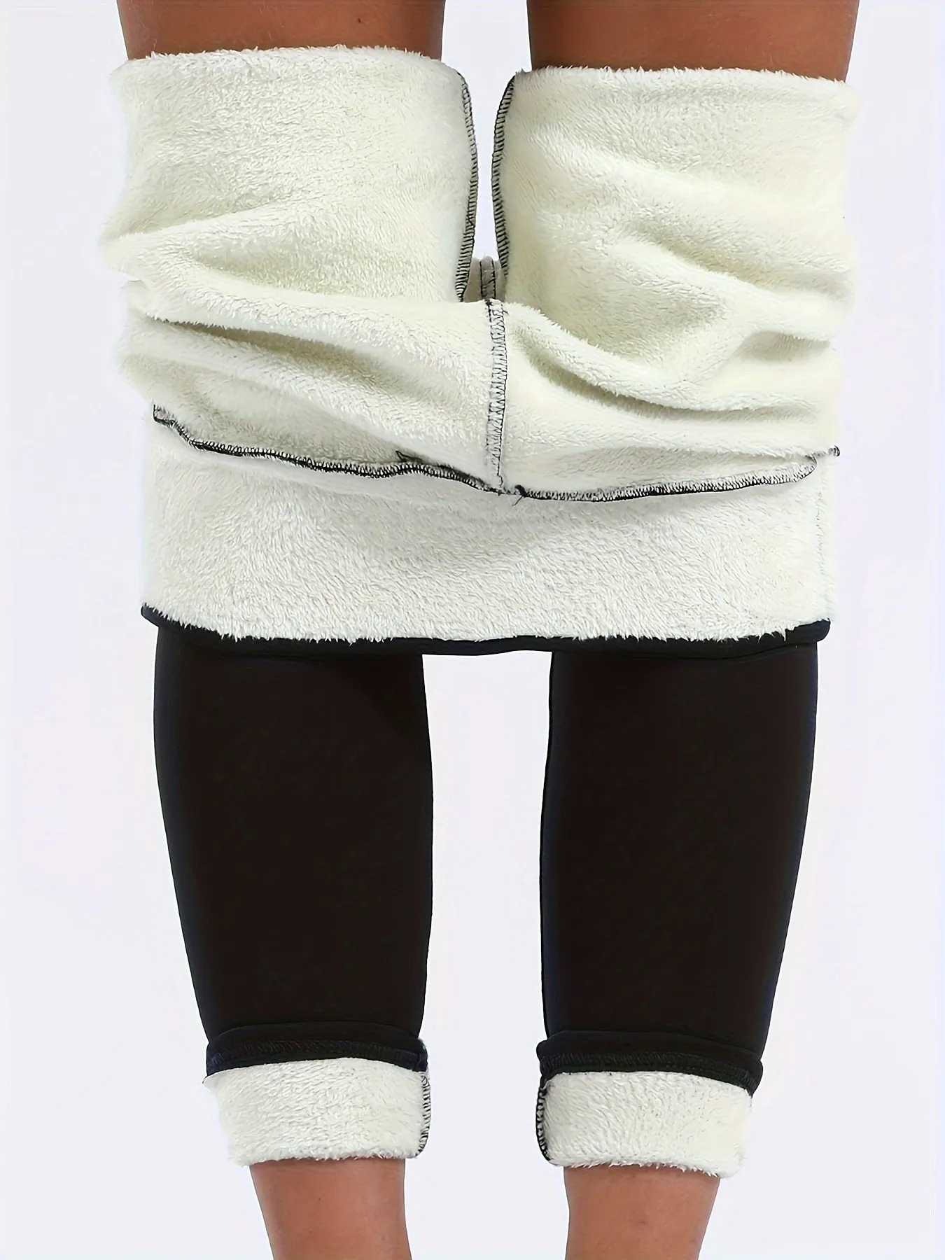 Winter Thermal Leggings - Ultra-Soft Fleece-Lined, Thick and Warm, Stretchy, Elastic Waistband, Cozy Plush Underside - Perfect for Cold Winter Weather, Ideal Winter Apparel for Outdoor Activities