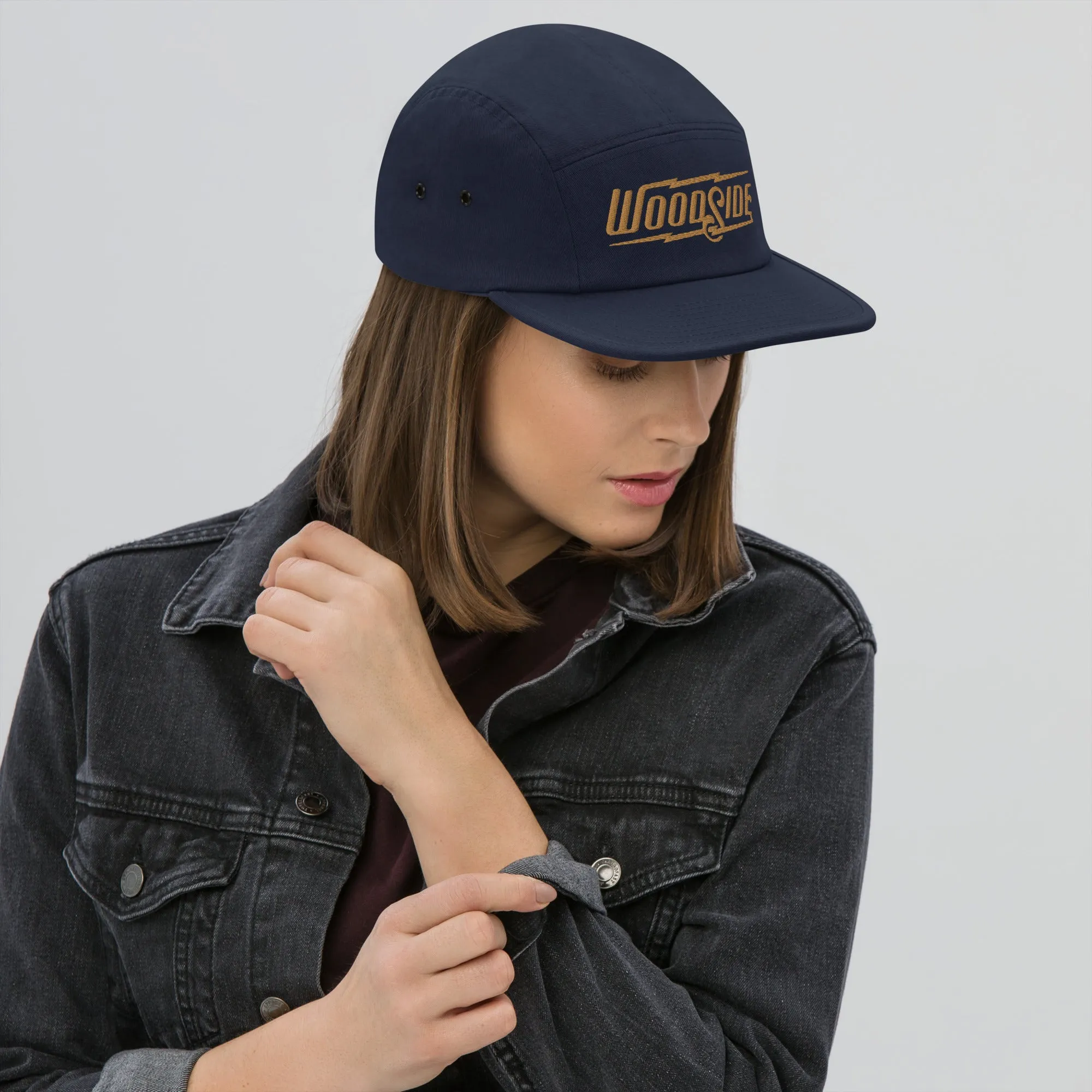 Woodside Brand Embroidered Logo Camper Cap